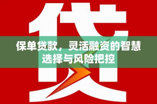 岱岳保单贷款，灵活融资的智慧选择与风险把控