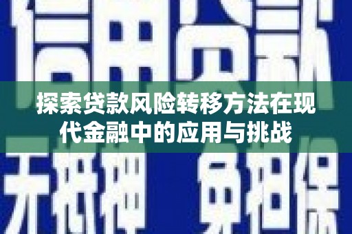 岱岳探索贷款风险转移方法在现代金融中的应用与挑战