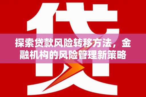 岱岳探索贷款风险转移方法，金融机构的风险管理新策略