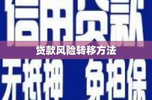 岱岳贷款风险转移方法 岱岳贷款风险转移方法