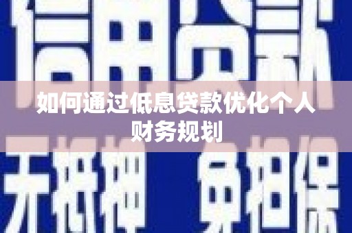 岱岳如何通过低息贷款优化个人财务规划