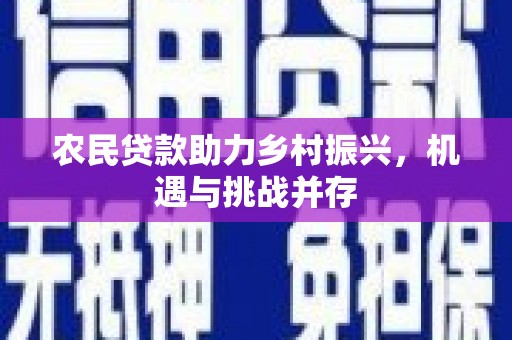 岱岳农民贷款助力乡村振兴，机遇与挑战并存