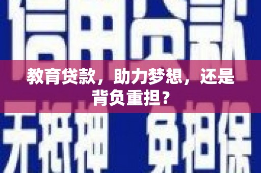 岱岳教育贷款，助力梦想，还是背负重担？