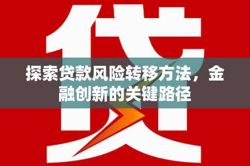 岱岳探索贷款风险转移方法，金融创新的关键路径