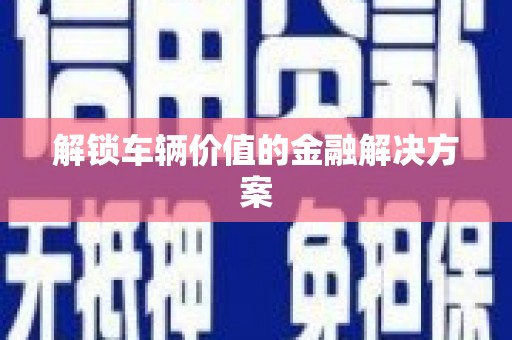 岱岳解锁车辆价值的金融解决方案