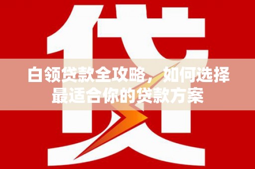 岱岳白领贷款全攻略，如何选择最适合你的贷款方案